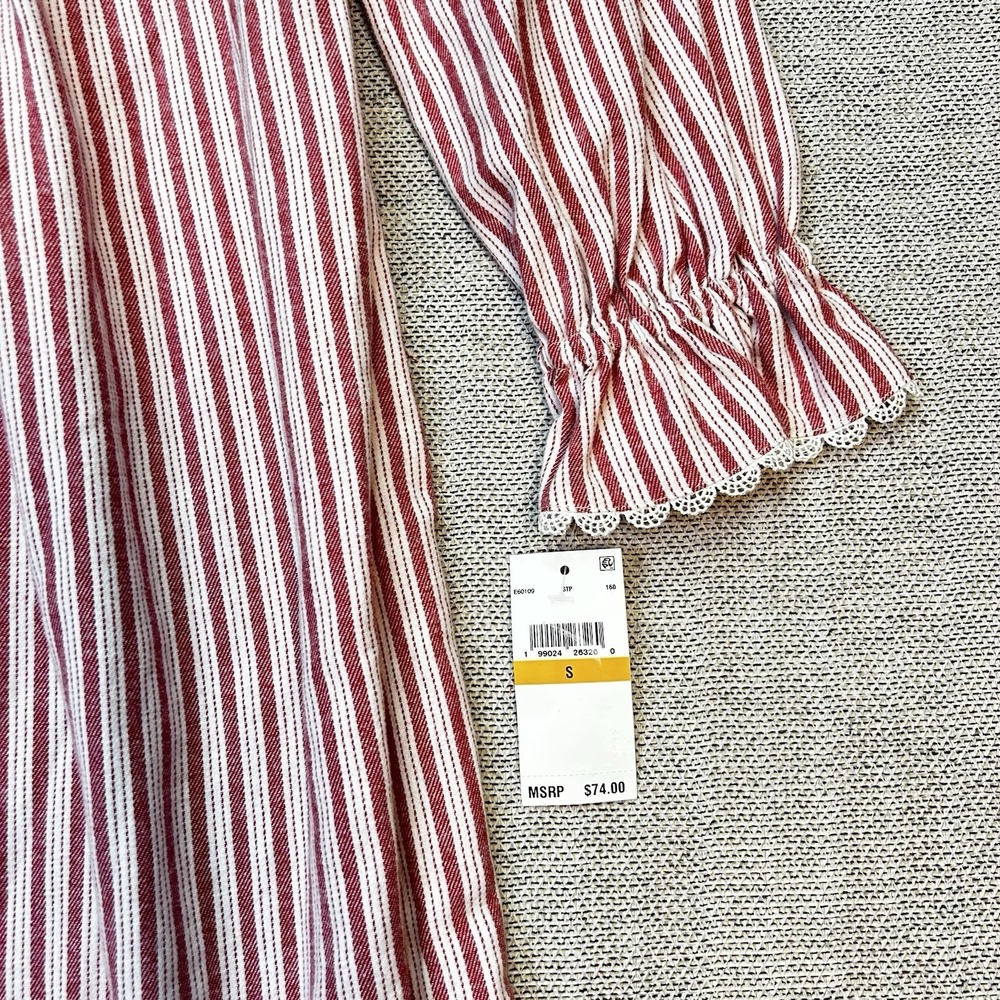 Eileen West Striped BRUSHED COTTON FLANNEL Ballet Nightgown S Cottage - Picture 6 of 8